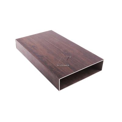 China Anti-scratch 25cm Timber Waterproof Extrusion Aluminum Wood Slats For Renovation Building System for sale