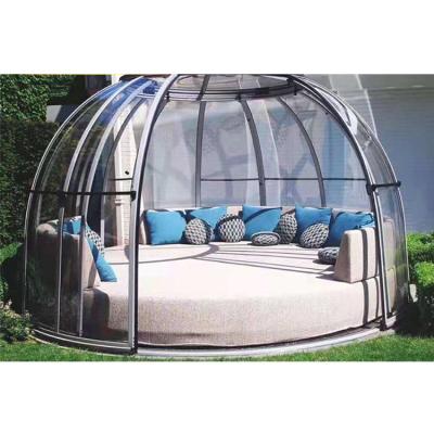 China Anti-scratch 4m Aluminum Frame 5m Polycarbonate Garden Commercial Geodesic Dome Greenhouse for sale