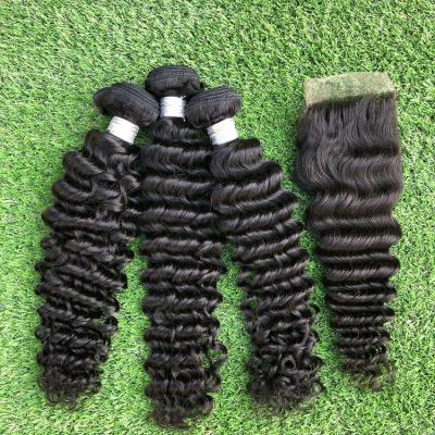 China Deep Wave Brazilian Deep Wave Hair Weave Bundles 100% Unprocessed Hair for sale