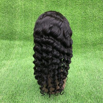 China Deep Wave Deep Wave Lace Frontal Wig With Baby Hair Brazilian Virgin Human Hair High Quality for sale