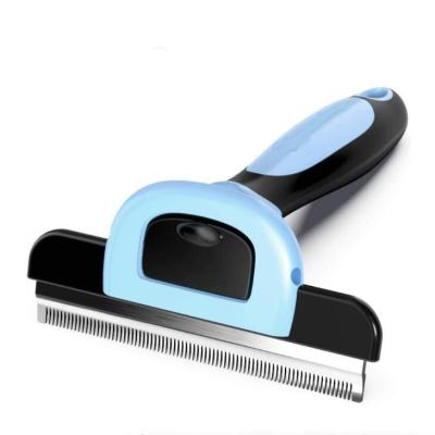 China Viable Dog Deshedding Grooming Tool Cleaning Dog Brush Stainless Steel Hair Removal Dog Comb Brush for sale