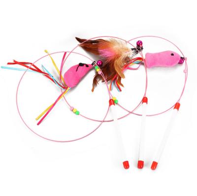 China Hot Selling High Quality Portable Viable Stick Pet Cat Toys Wire Interactive Cat Toys for sale