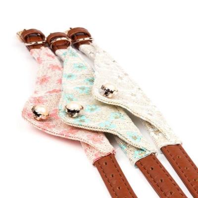 China Custom High Quality DETACHED Pet Bandana Leash Set Printed Genuine Leather Dog Neck Scarf Leash for sale