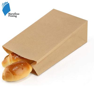 China Wholesale Recyclable Kraft Paper Bags Take Away Food Package For Bread for sale