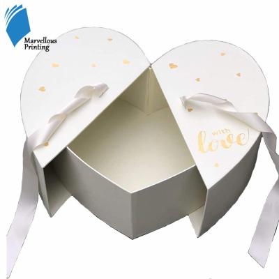 China Heart Shape Flower Box Recyclable High Quality Velvet Preserved Flower Gift Box Rose for sale