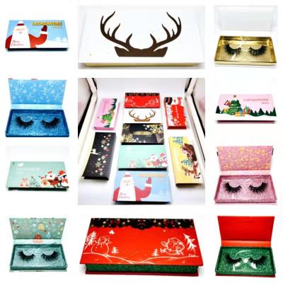 China Wholesale Thick Cute Christmas Theme Fur Wrapping Custom Dinner Fluffy Siberian Mink Whips Real Dramatic 8D Fur Lashes for sale