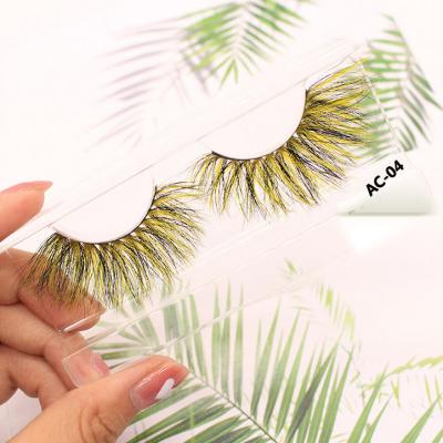 China Luxury Colored Mink Lashes Cruelty Free 25mm Tapered Fluffy Color 3d Eyelash Purple Wick With Full Lashes Paper Boxes Strip Lashes for sale