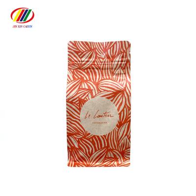 China Kraft Paper Chocolate Moisture Proof Bag Packaging Aluminum Flat Bottom Snacks Customized Paper Bag à venda