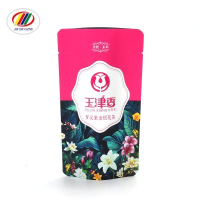 중국 Food Grade Moisture Proof Custom Printed Round Bottom Plastic Bag Heat Sealing Aluminum Foil Frosted White Mylar Kraft Paper Backing Up Tea Pouch 판매용