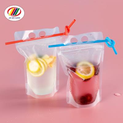 China 500ml Stain Makers Beverage Matte Moisture Proof Transparent Self-supporting Plastic Bags Zipper Packaging Bags Packaging Juice for sale