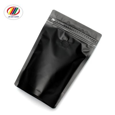 China Wholesale custom matte black bag one way food 250gram aluminum foil valve position pouch coffee bean degassing packaging en venta