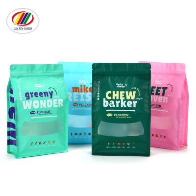 China Custom Printed Ziplock Food Grade Snack Packing Flat Bottom Food Pouch Moisture Proof Bag for sale