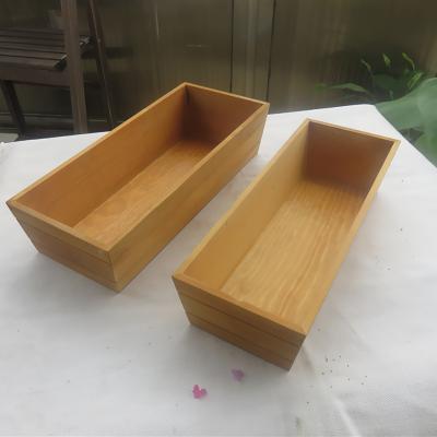 China Modern Cheap Rustic Wooden Flower Planter Plant Box Garden Planter Bowl Pot Succulent S/L Size for sale