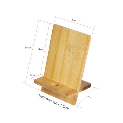 China Customsized Sustainable Multi Function Eco Wooden Desk Station Cell Phone Stand For iPad for sale