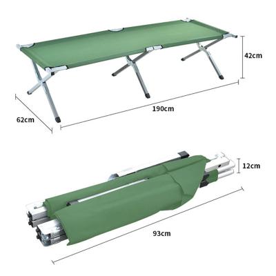 China Home Esschert Furniture Green Simple Design 190*62*42cm Size Outdoor Folding Camp Bed for sale