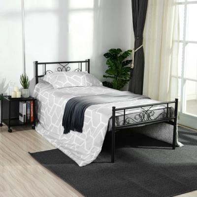 China Wholesale Esschert Modern Design Factory Direct Sale Black Single Platform Bed Frame Metal for sale