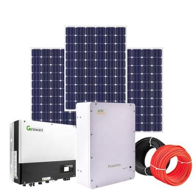 China Home Customized Hybrid Solar System With Growatt Inverter And Trinasolar Panels And Lithium Ion Energy Storage Battery for sale