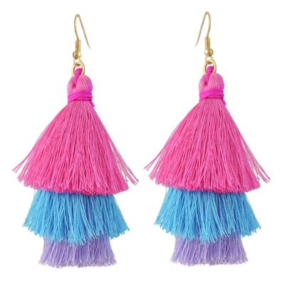 China BOHEMIA thread earrings Indian, tassel earrings, earrings for girls for sale