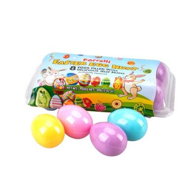 China Manufacturers Sales Natural Candy Fruit Flavor Soft Egg Shaped Easter Egg Jelly Bean Fruity Packaging Multicolor Natural Sweet Candy for sale