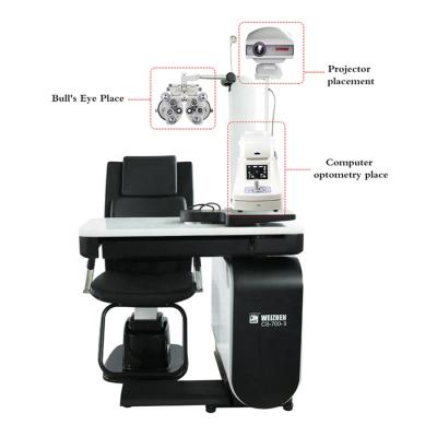 China Ophthamic Optcal Small Optometry Instrument Promotion Table And Chair High Quality Ophthalmic Combo Unit Refraction for sale