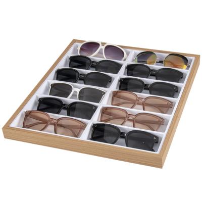 China Wholesale Sunglasses Storage Box Case 12 Pcs Small PU Sunglasses Display Trays For Eyewear for sale