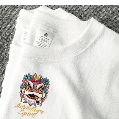 China Anti-wrinkle short sleeve print on demend 220g heavyweight combed compact Siro spun cotton men's T-shirt for sale