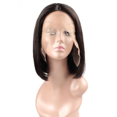 China Popular Raw Silky Straight Wave Brazilian T Lace Front Bob Wigs Human Hair Lace Wig Short Bob Real Virgin Human Hair for sale