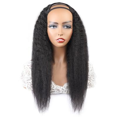 China Yaki Natrual Black Yaki UPart Wig Malaysian Straight Cuticle Aligned Virgin Hair Cuticle Aligned Hair Wigs Yaki Drop Shipping for sale