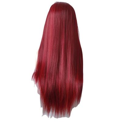 China 2021 Fashional Modern Straight Hand - Weaved Wine Wigs Hair Lace Front Human Hair Wigs Colors Red Lace Front for sale