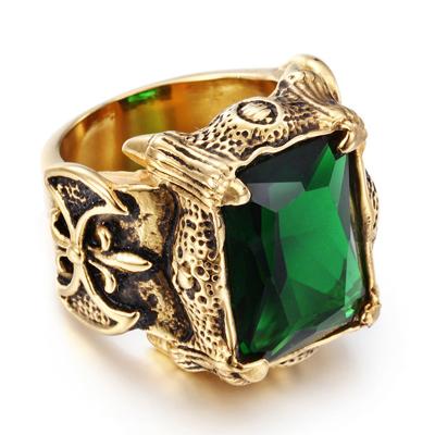 China Trendy Chunky Gold Cool Hip Hop E-Co Rings Men Women Friendly Stainless Steel Rings for sale