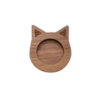 China American Style Cat Shape Wooden Coaster Customized Logo Cute Animal Coasters for sale