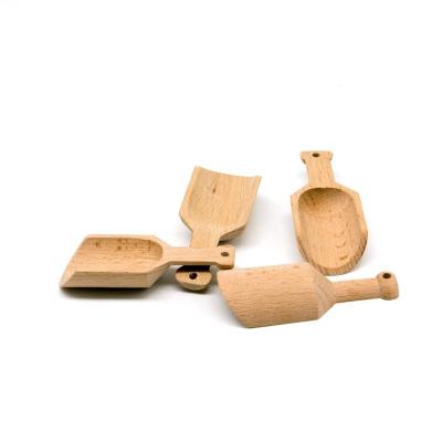 China Wooden Bath Salt Scoop Unpainted Wooden Scoop Spoon Use For Tea Cereals Coffee for sale