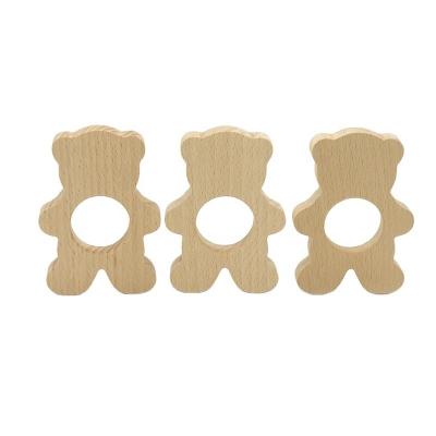 China Beech Wood Grip Teether Bear Shaped Grabing Unisex Teether Toy for sale