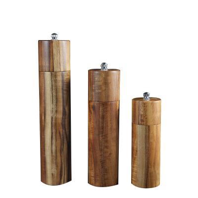 China 8 Inch 12 Inch Pepper Mill Grinder Sustainable Wooden Salt And Pepper Shakers for sale