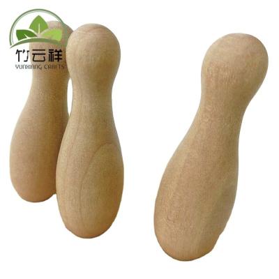 China Family Friends Wooden Balance Toy Rubber Wood Wooden Bowling Game for sale