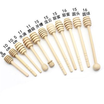 China Hotel Restaurant Home Wooden Honey Dipper Drizzler Stirring Stick Spoon Rod Muddler Dispense for sale