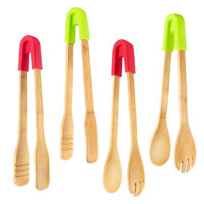 China Vlees BBQ Duurzame houten tongs voor het koken van brood Custom Size Bamboe Salad Tongs Te koop