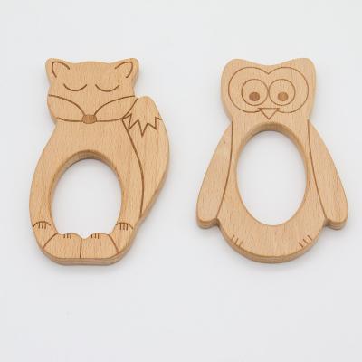 China Handmade Wooden Teeth Ring  for Baby Wooden Animal Shaped teeth ring for sale