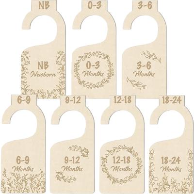 China Wooden Baby Monthly Milestone Cards Wooden Baby Closet Dividers  Nursery Gifts for Newborn Girl and Boys Baby's First for sale