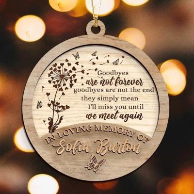 China wooden Memory Ornament  Christmas Gifts Memorial Ornaments  Laser File  In Memory Ornament for sale