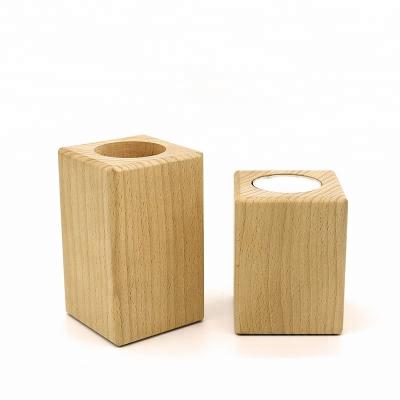 China Wooden Candle Tea Light Holder Home Stable Decoration Wedding Party wooden candlestick Decor Furniture Candlelight Dinner for sale