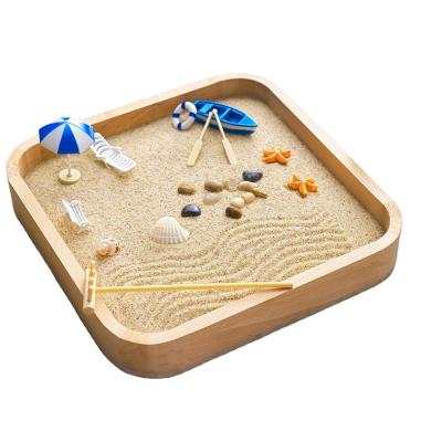 China Sand Garden for Desk Landscape Sandbox Stress Relief Toy Gift Home Office Living Room Decoration Crafts for sale