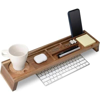 China Wood Desk Organizer Office Desk Accessories Wood Docking Station Wood Phone Stand Home Desk Storage Christmas gift for sale