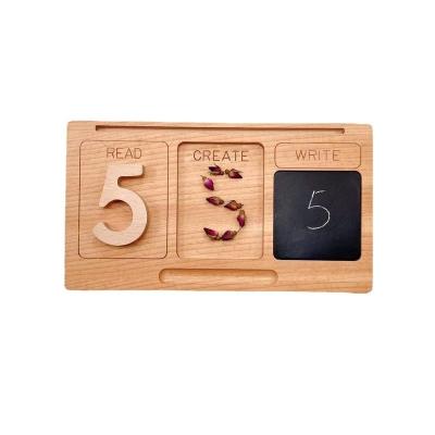 China Montessori Early Education Toys Number Tracing Board Learning Penmanship Training Handwriting Blackboard Tray for sale