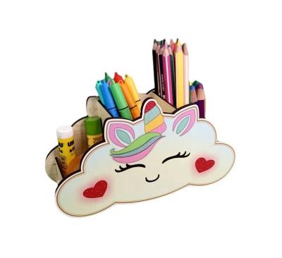 China Wooden Unicorn Pencil Holder pencil box crayon box home office & Pencil Stand Or Desk make-up Organizer for  Stationery for sale