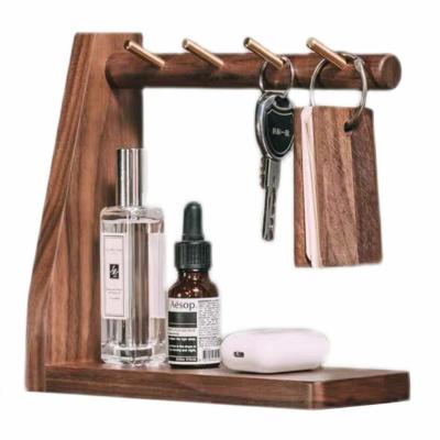 China Creative decoration solid wood key holder Key Plate Perfume Tray valet tray Jewelry Dishes Wood Watch Organizer Storage Tray for sale