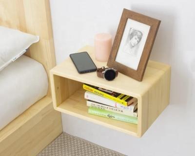 China Modern Style Floating Nightstand Wood Bedside Tables  Nightstand Shelf Handmade Furniture Bedside Wall Shelf for sale