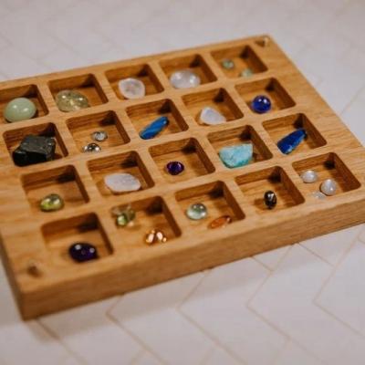 China wooden jewelry Tray Gem Stone Tray Crystal Tray  jewelry organizer  Ring for sale