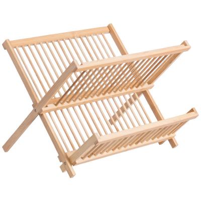 China Bamboo plate Holder for Dish Rack- plate and bowl  Drying rack - Bamboo Dish Drying Racks for sale