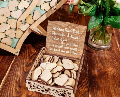 China Wooden box for hearts Wooden box Wood box Wedding sign for sale